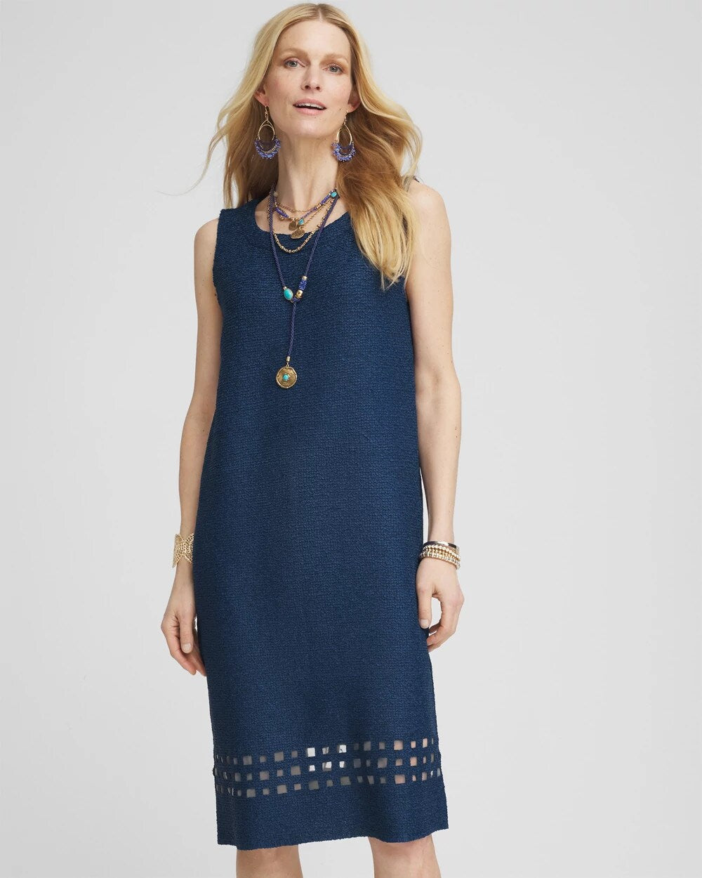 Travelers™ Sleeveless Crushed Cutout-Hem Dress - Chico's