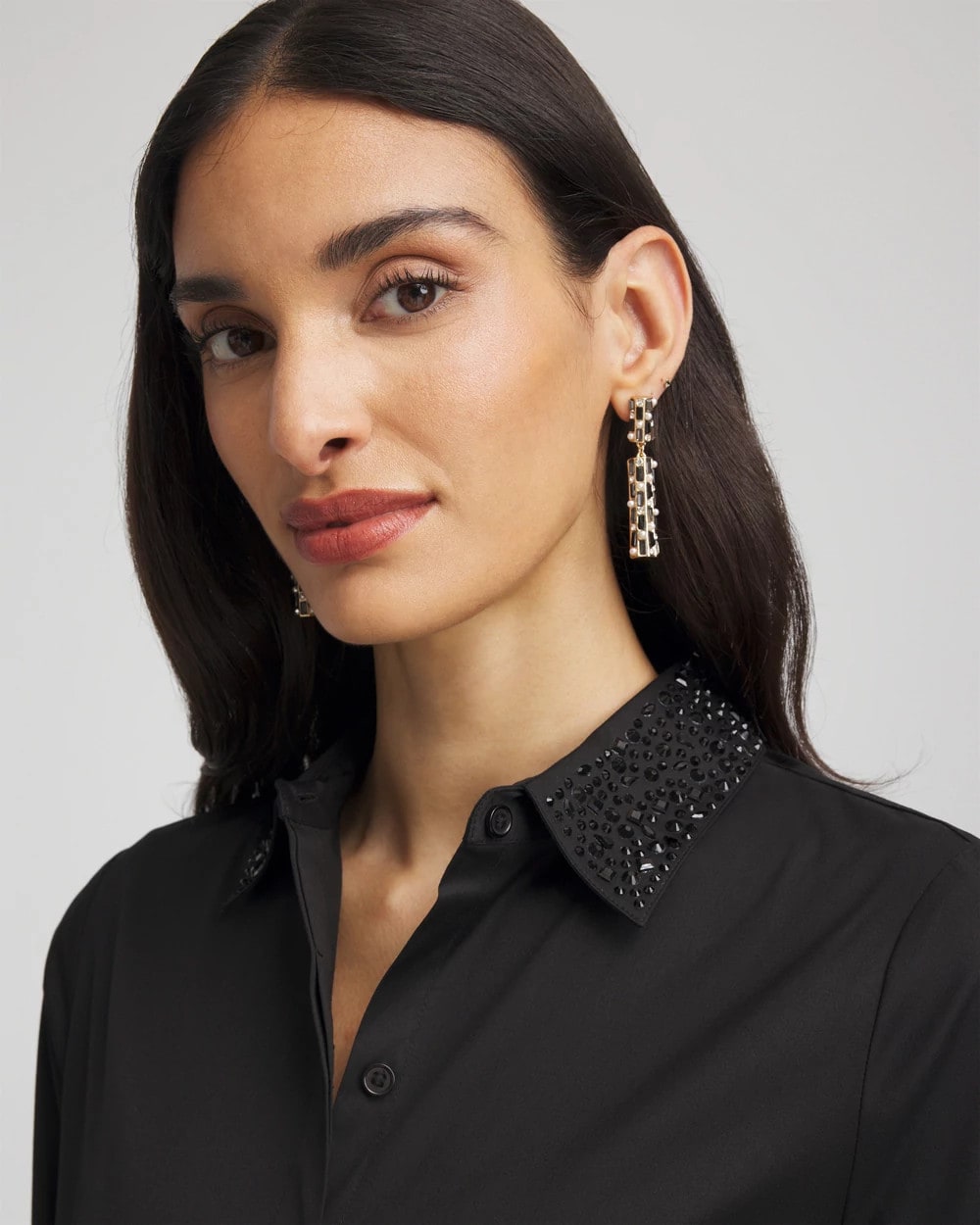 Sequin Collar Midi Shirtdress - Chico's