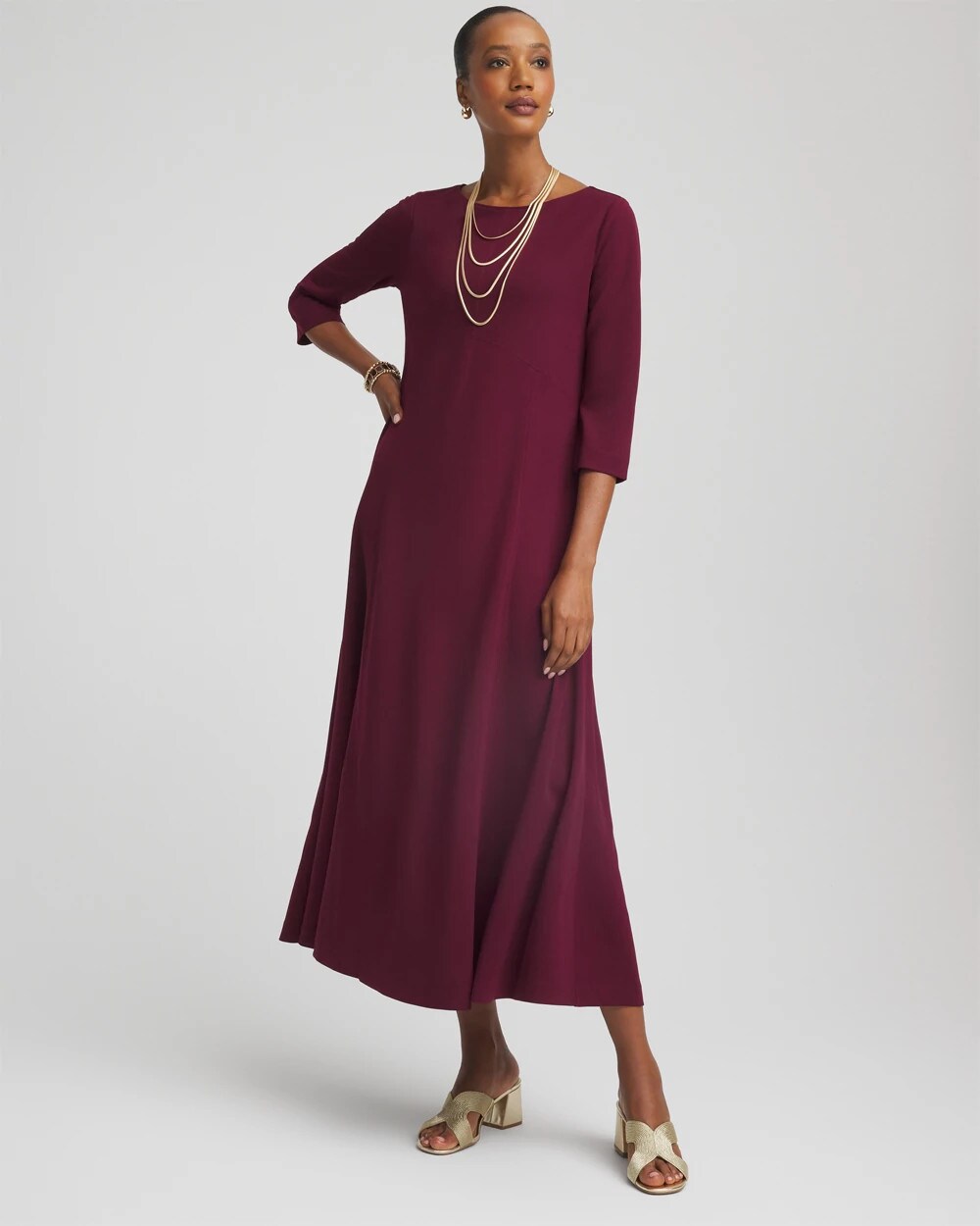 Seamed Crepe Maxi Dress - Chico's