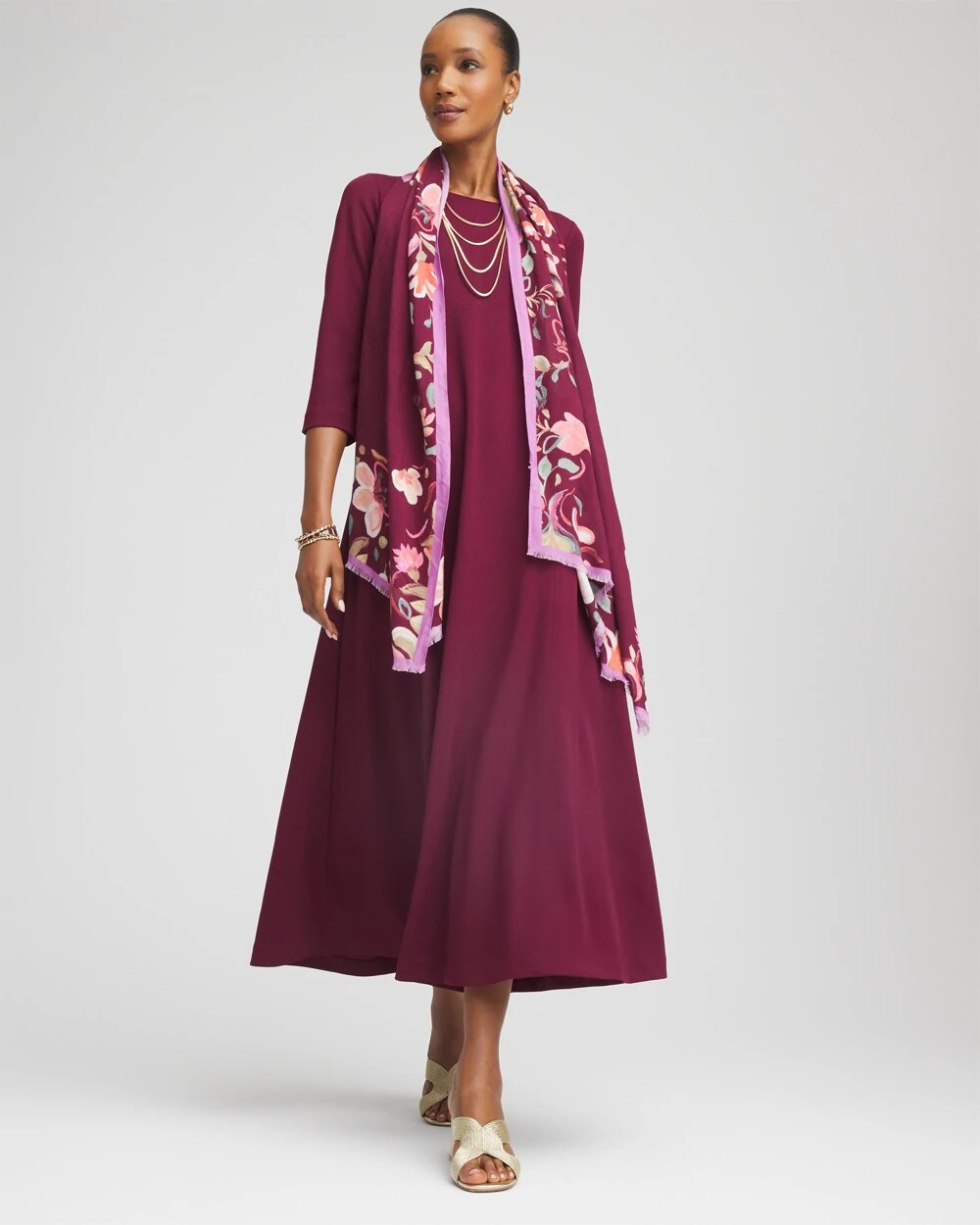 Seamed Crepe Maxi Dress - Chico's