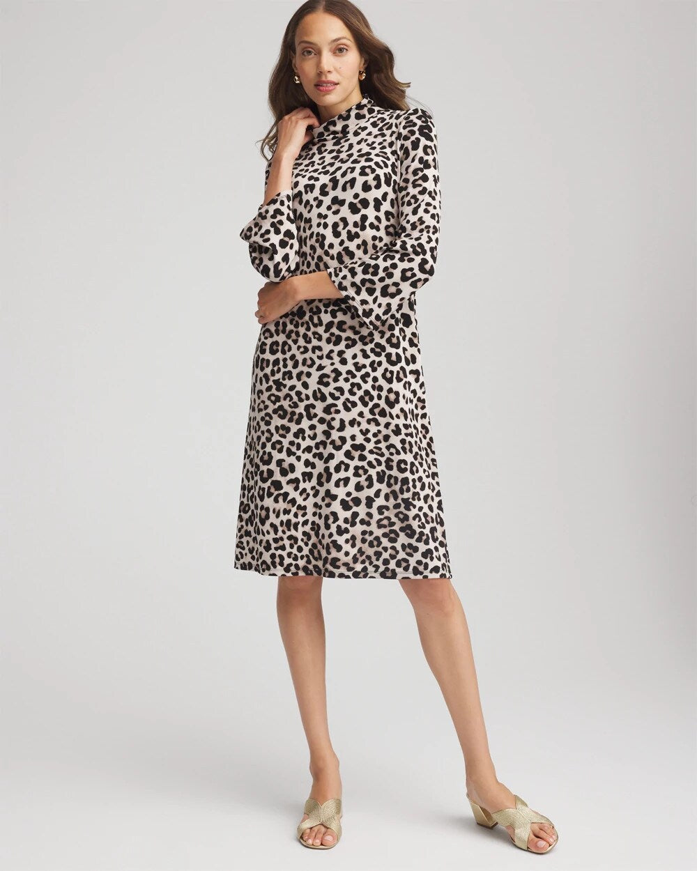 Travelers™ Animal-Print Mockneck Midi Dress - Chico's