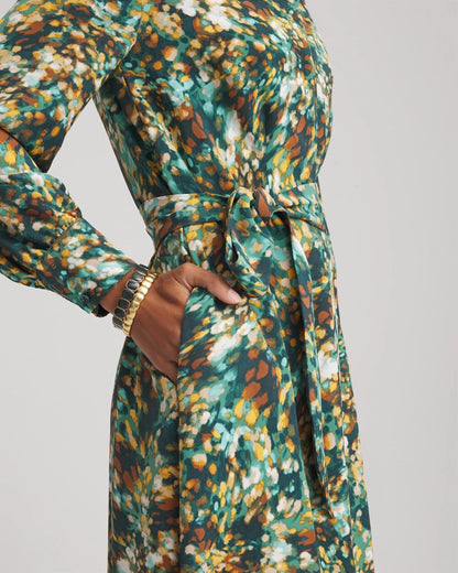 Printed Long-Sleeved Shirtdress - Chico's
