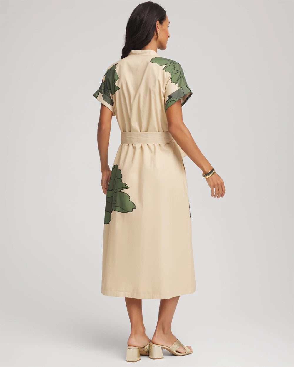 Printed Cotton-Voile Popover Midi Dress - Chico's