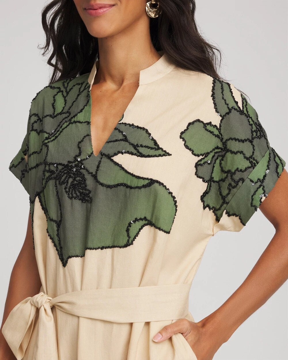 Printed Cotton-Voile Popover Midi Dress - Chico's