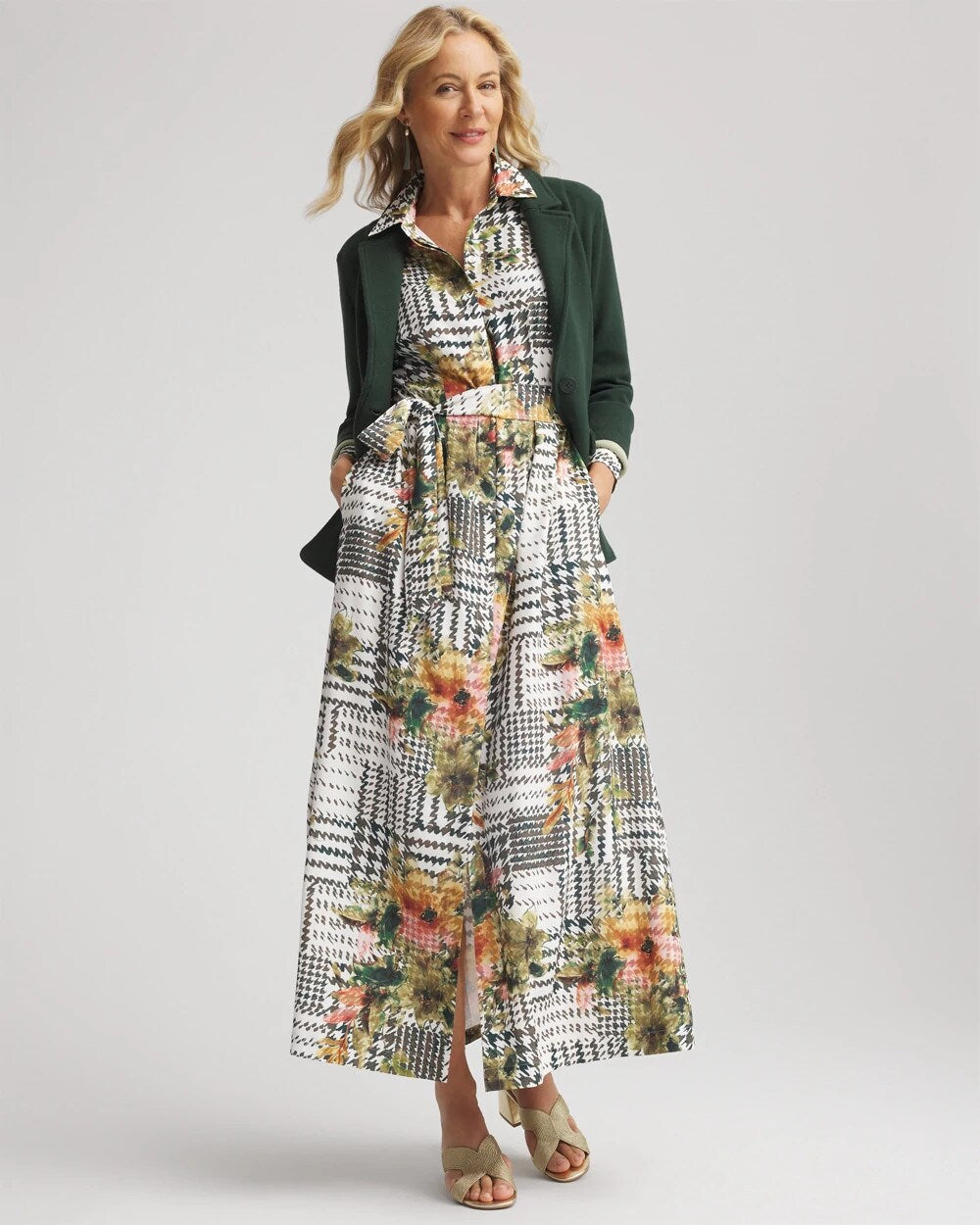 Artisanal Floral Print  Maxi Shirtdress - Chico's