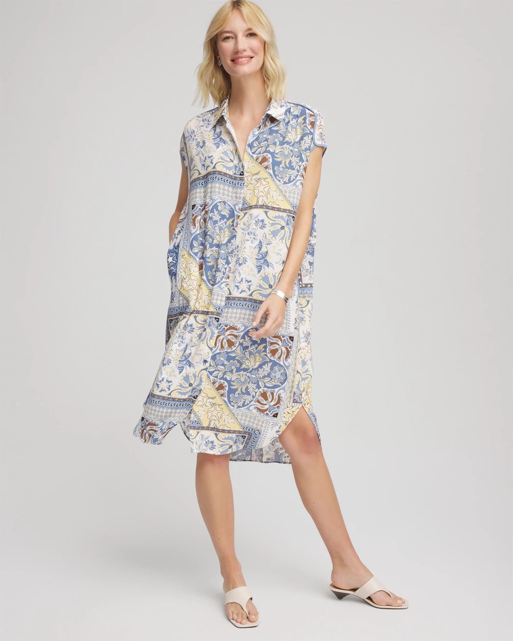 Floral Patchwork Short Shirtdress - Chico's
