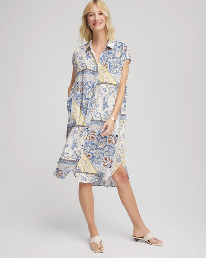 Floral Patchwork Short Shirtdress - Chico's