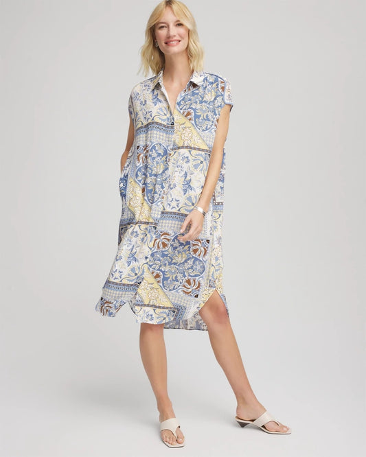 Floral Patchwork Short Shirtdress - Chico's