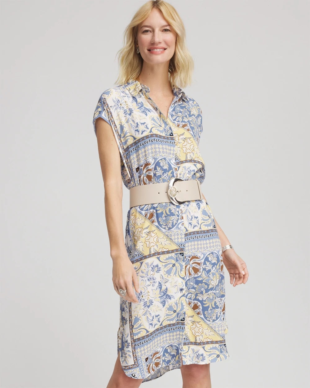 Floral Patchwork Short Shirtdress - Chico's