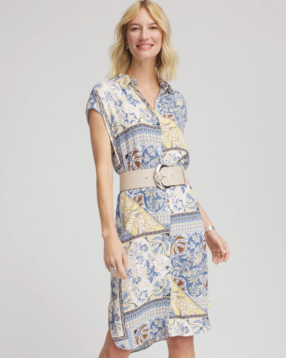 Floral Patchwork Short Shirtdress - Chico's