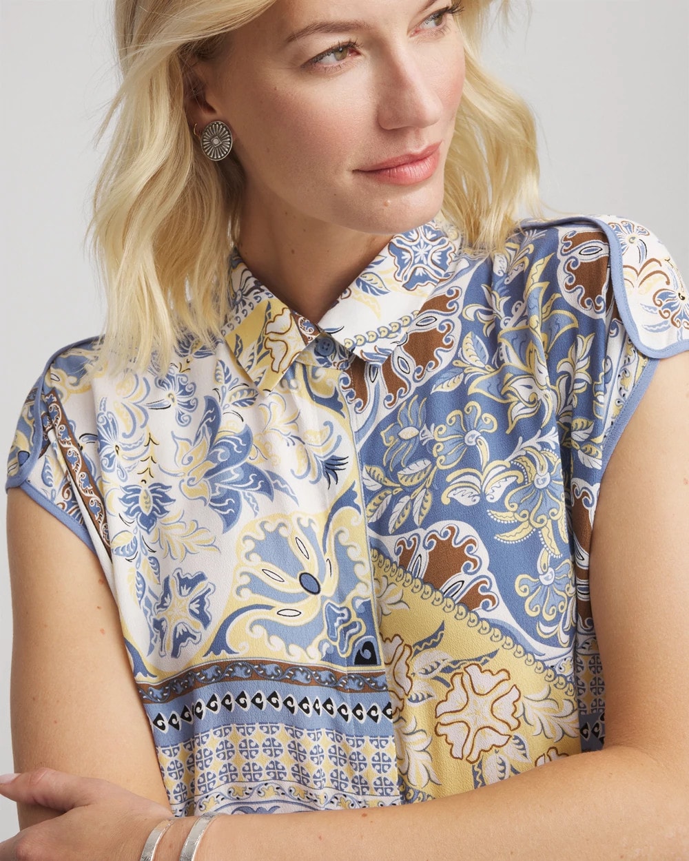 Floral Patchwork Short Shirtdress - Chico's