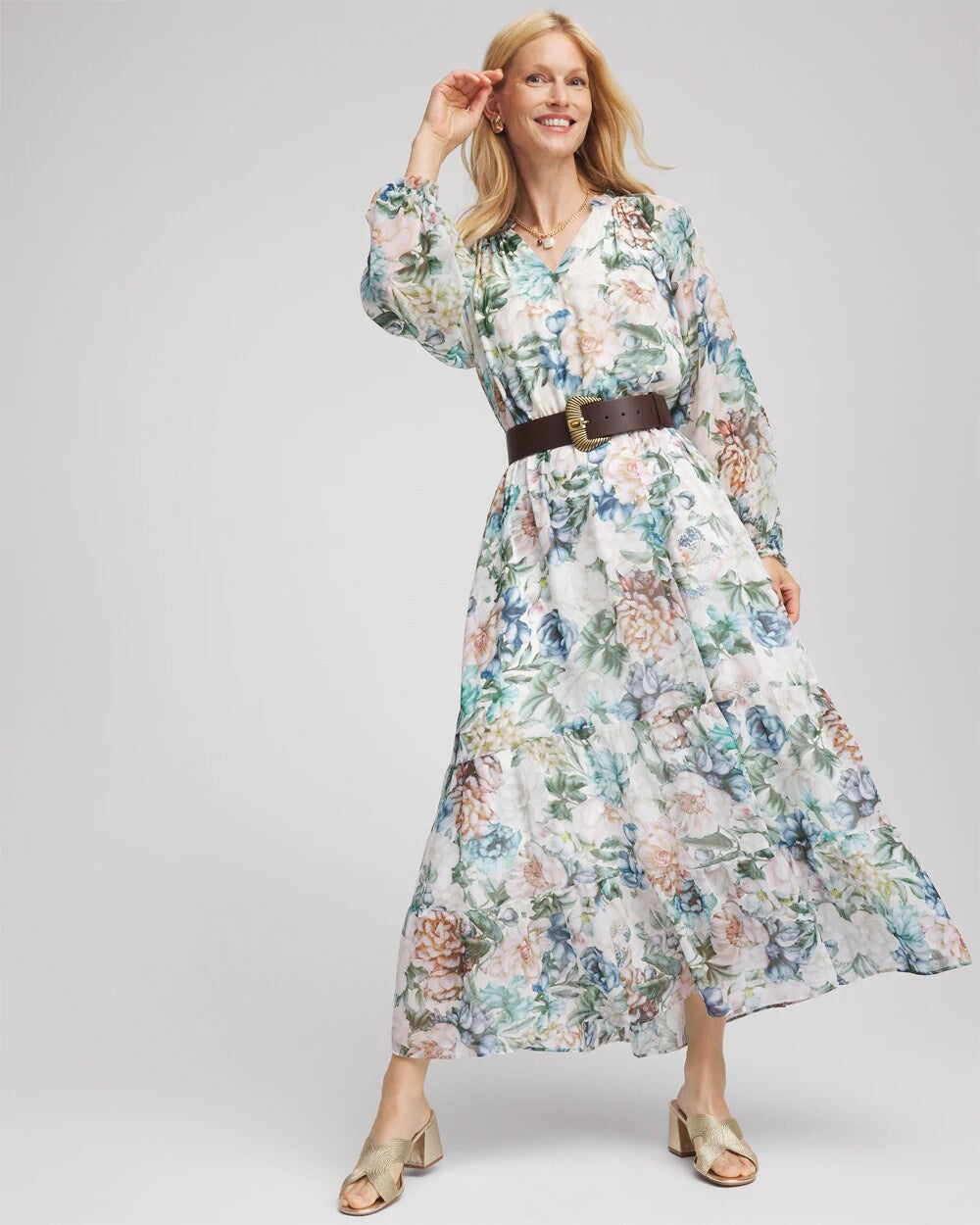 Georgette Tie-Front Maxi Dress - Chico's