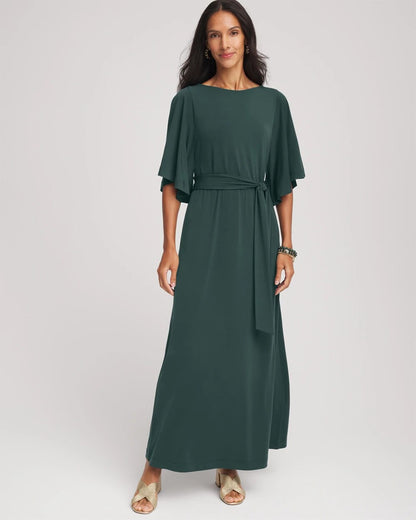 Belted Flutter-Sleeve Maxi Dress - Chico's