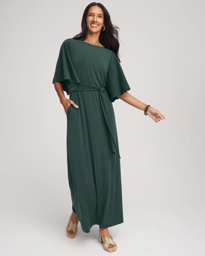 Belted Flutter-Sleeve Maxi Dress - Chico's
