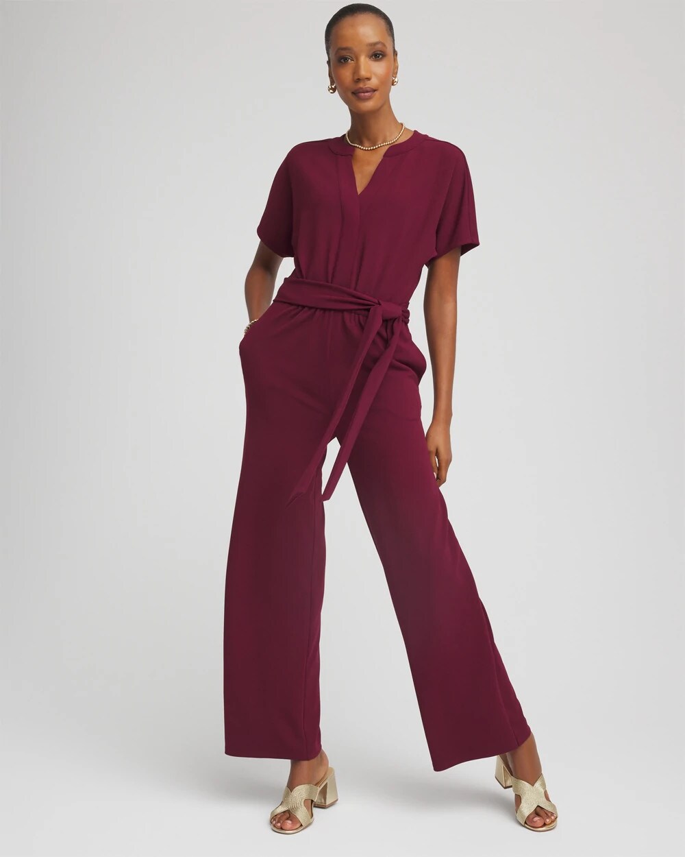 Belted Dolman-Sleeve Jumpsuit - Chico's