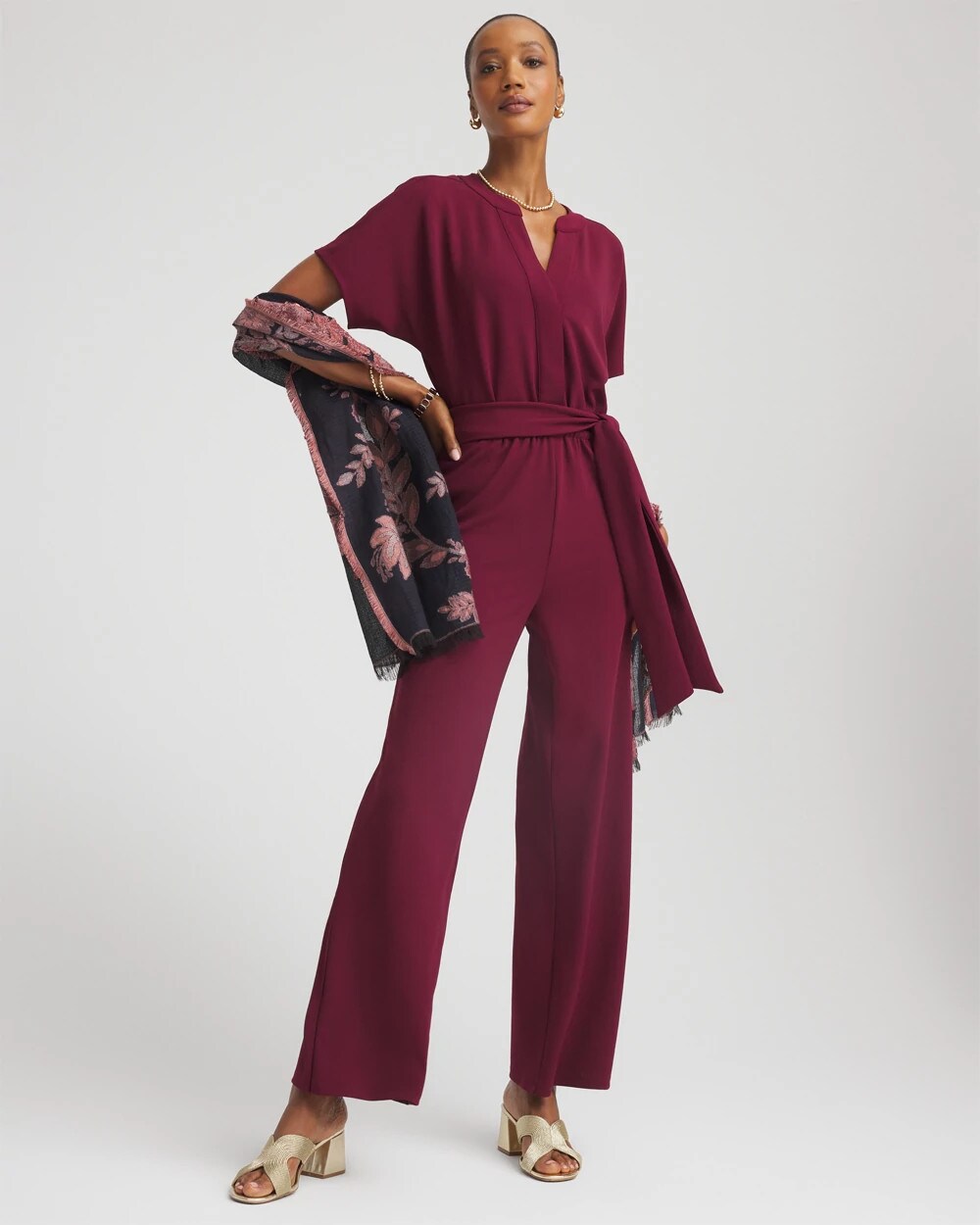 Belted Dolman-Sleeve Jumpsuit - Chico's
