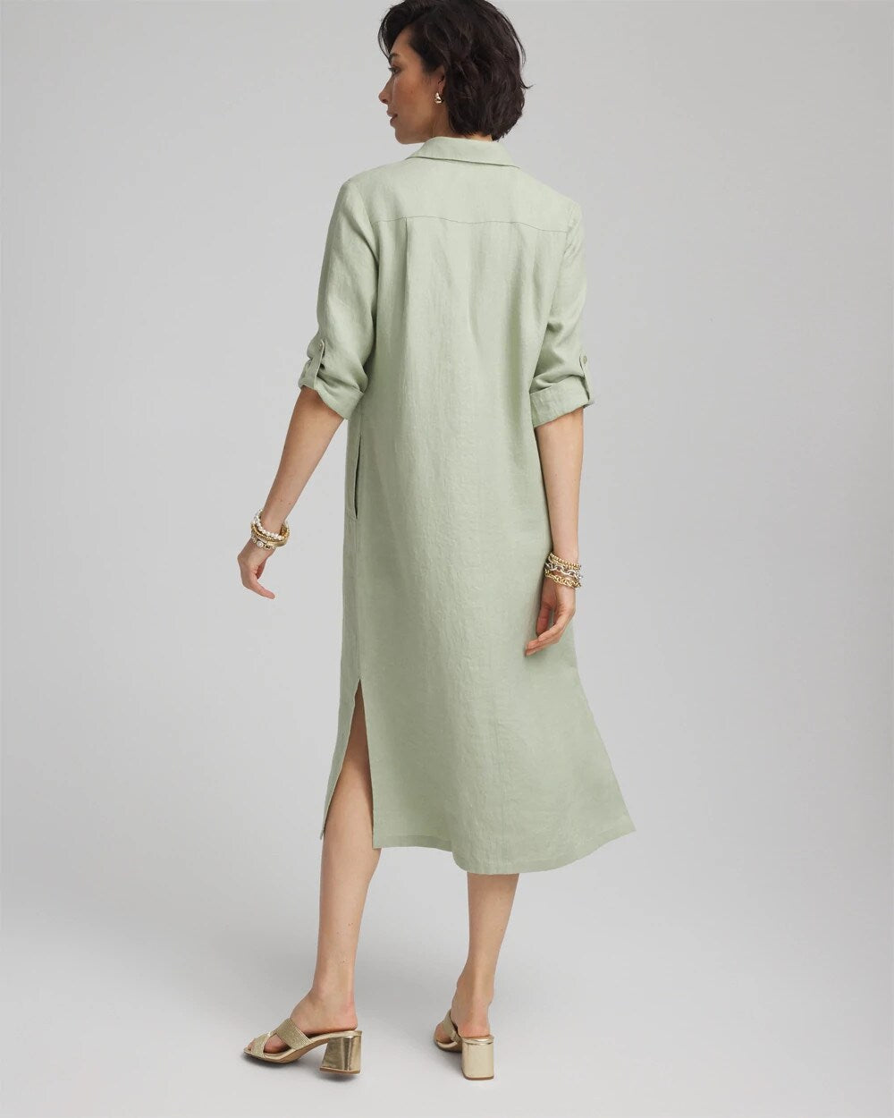 Linen Embellished Midi Shirt Dress - Chico's