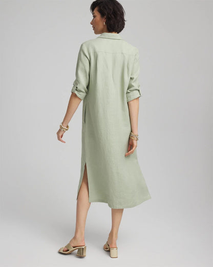 Linen Embellished Midi Shirt Dress - Chico's