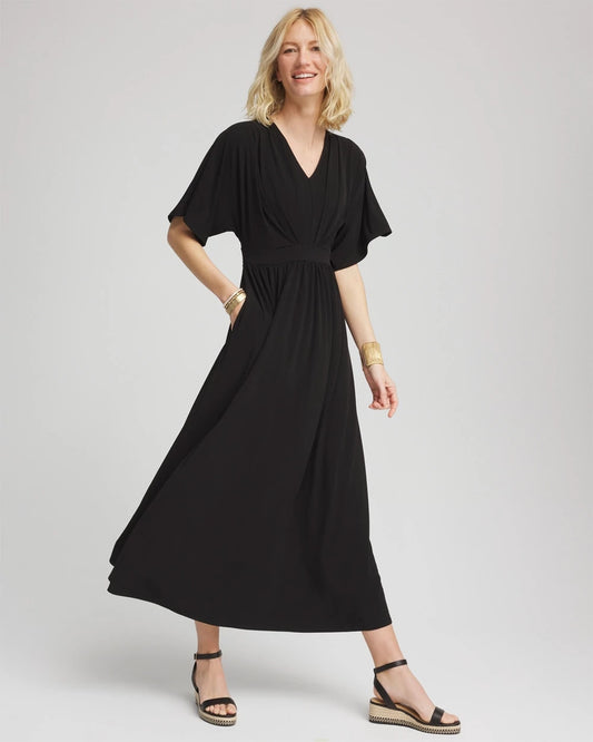 Flutter-Sleeved Jersey Maxi Dress - Chico's