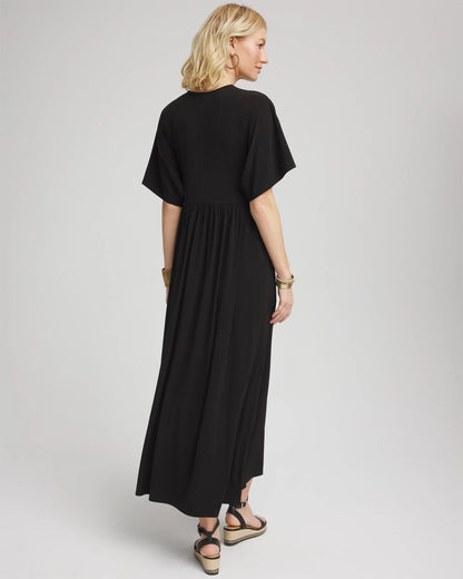 Flutter-Sleeved Jersey Maxi Dress - Chico's