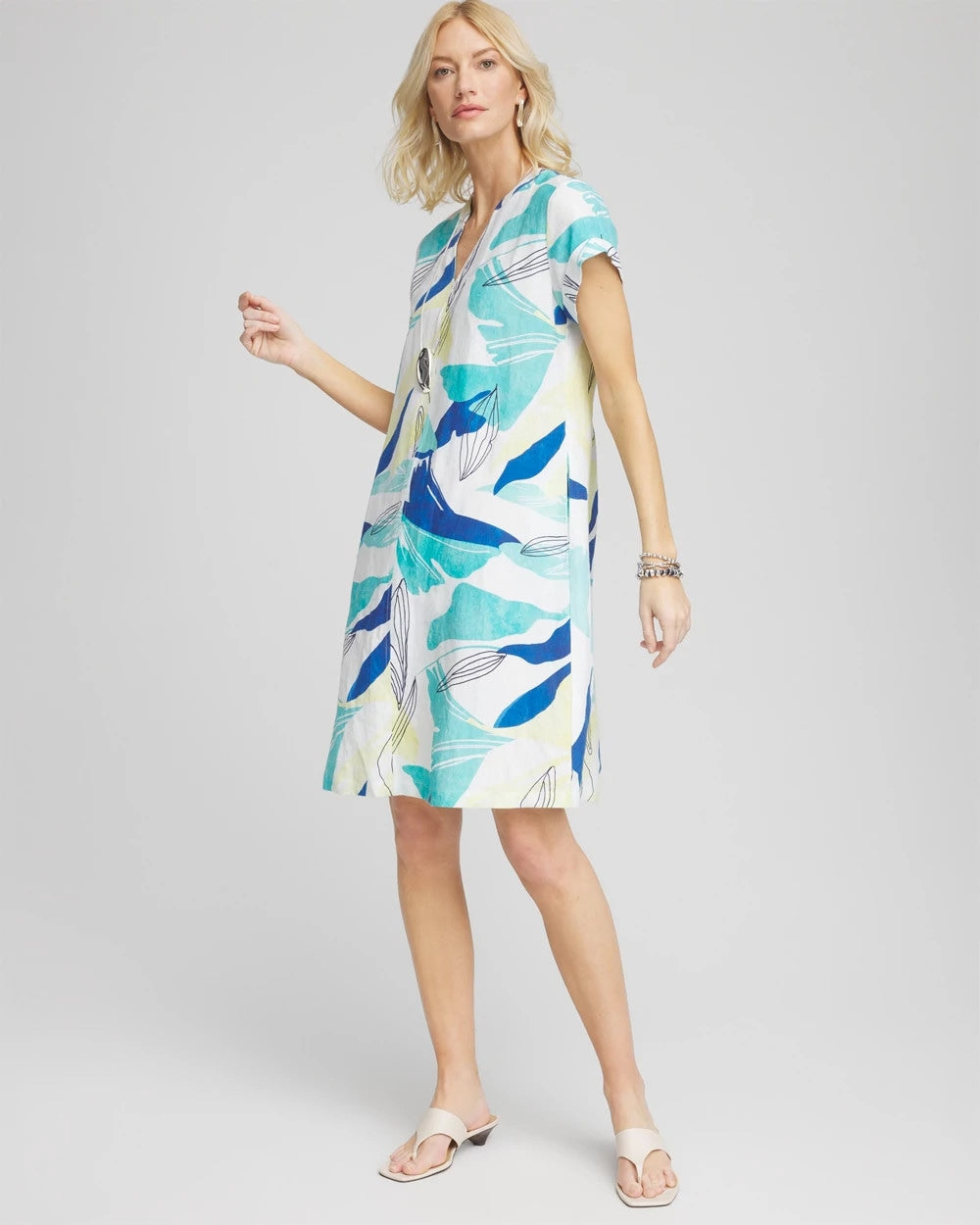Cuff Sleeve Linen Dress - Chico's