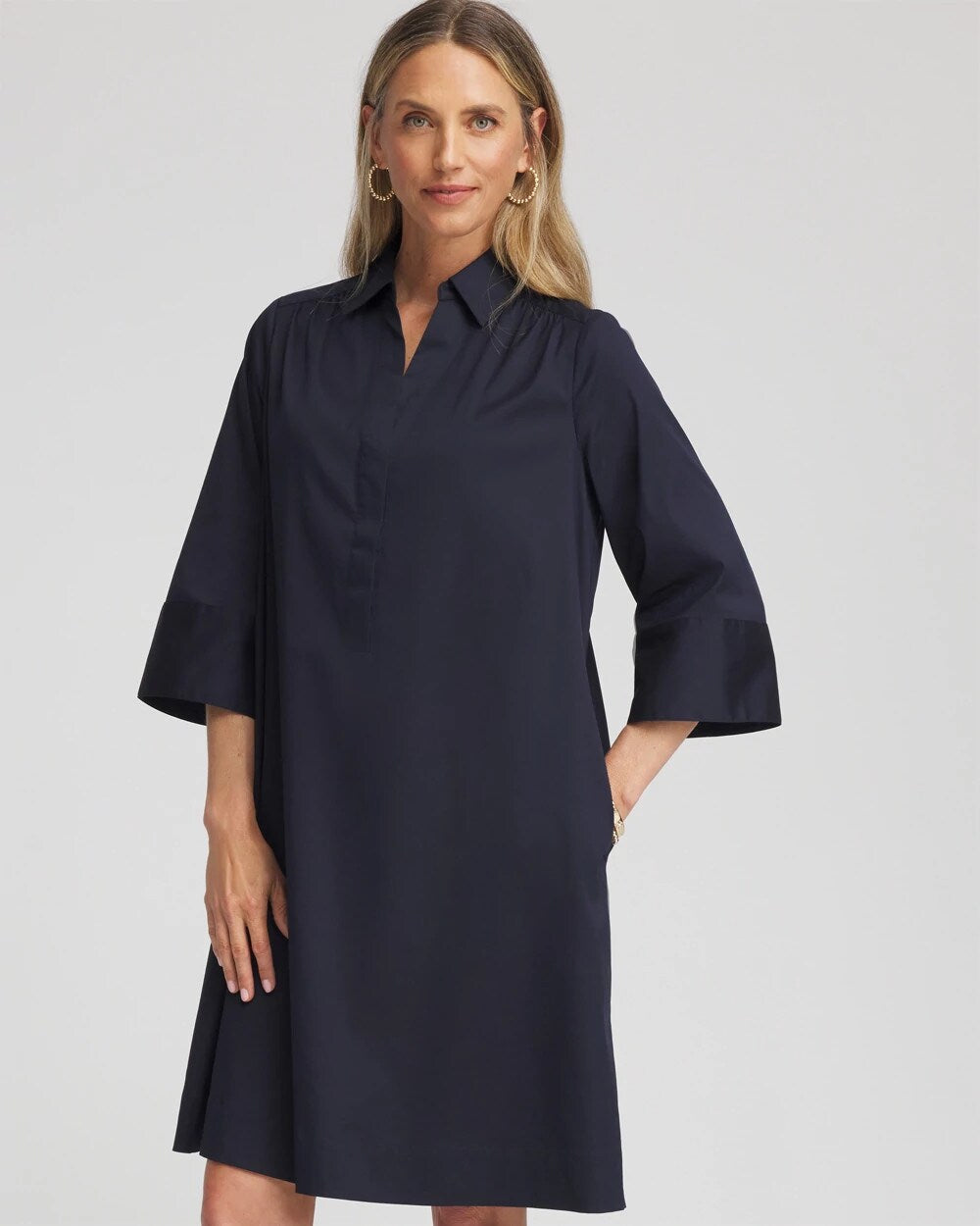Cotton-Blend Popover Dress - Chico's