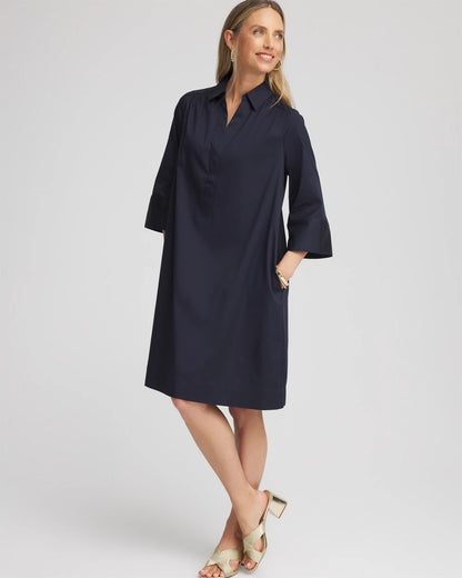 Cotton-Blend Popover Dress - Chico's