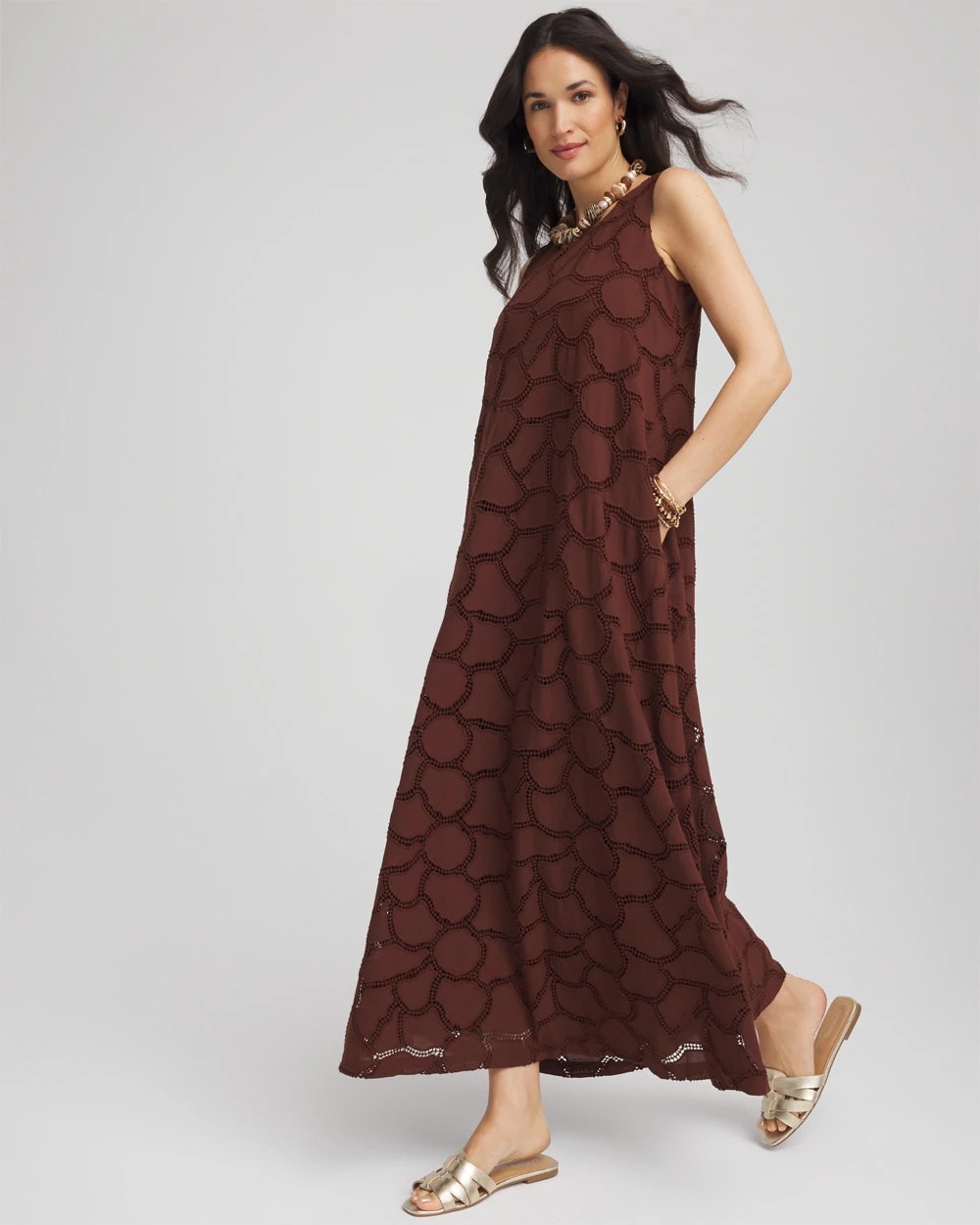 Eyelet Cutout Maxi Tank Dress - Chico's