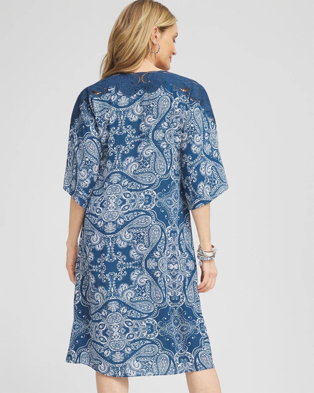 Crepe Lace-Neck Dress - Chico's