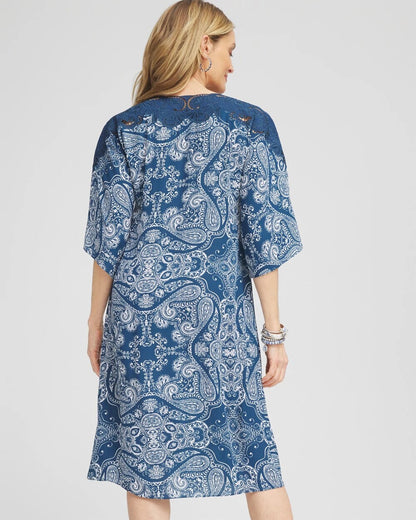 Crepe Lace-Neck Dress - Chico's