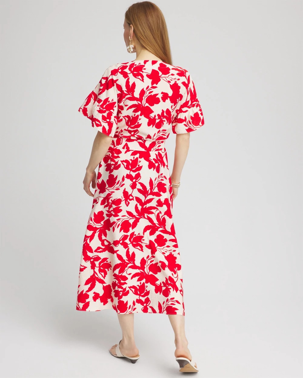 Floral Ruffle-Sleeved Midi Dress - Chico's