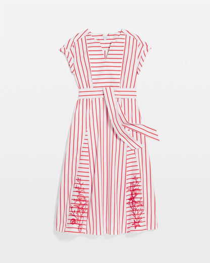 Embroidered Godet Striped Maxi Dress - Chico's
