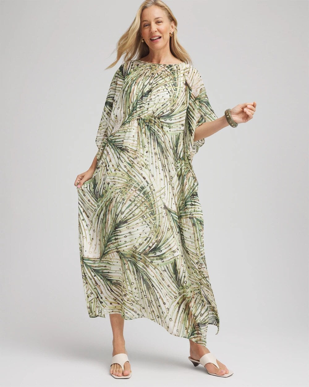 Crinkle-Chiffon Kaftan Dress - Chico's
