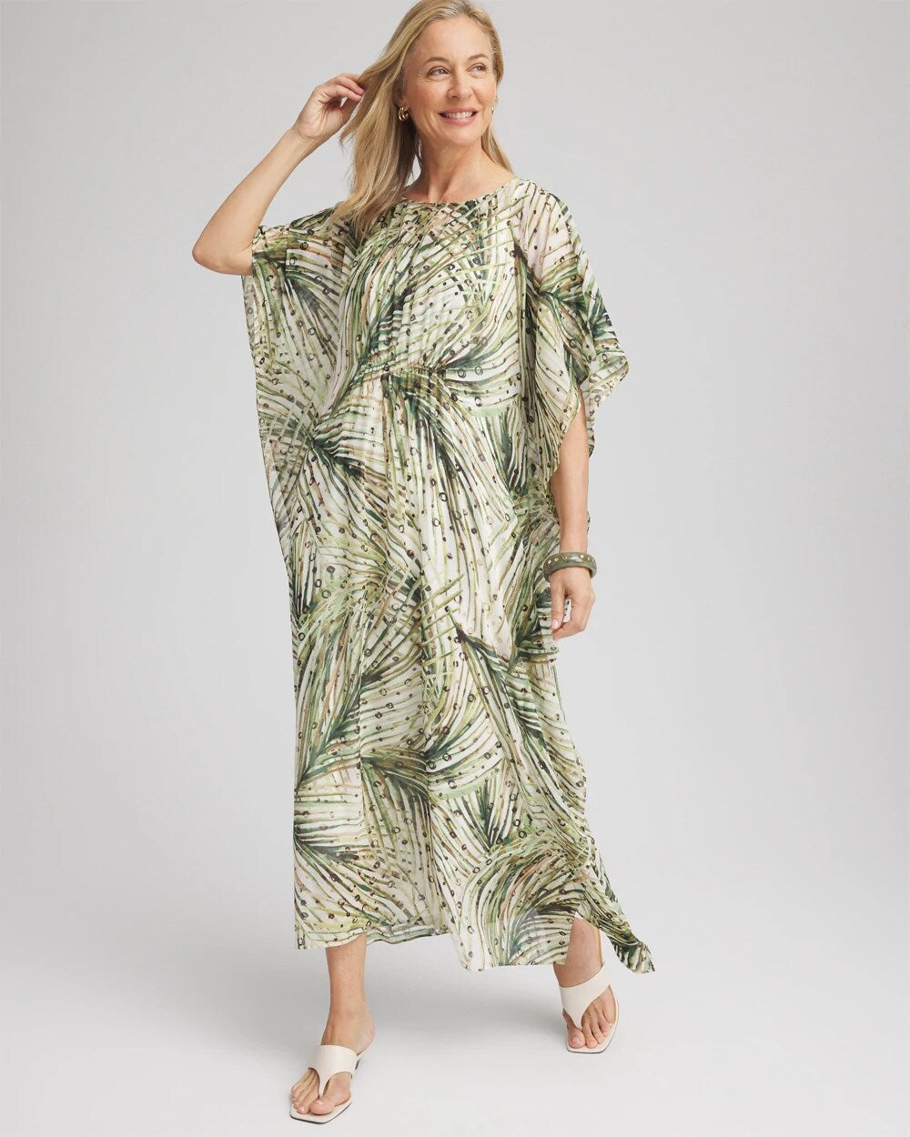 Crinkle-Chiffon Kaftan Dress - Chico's