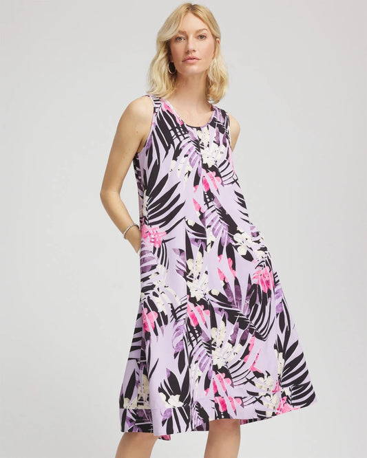 Zenergy® Floral Palms Lightweight Midi Dress - Chico's