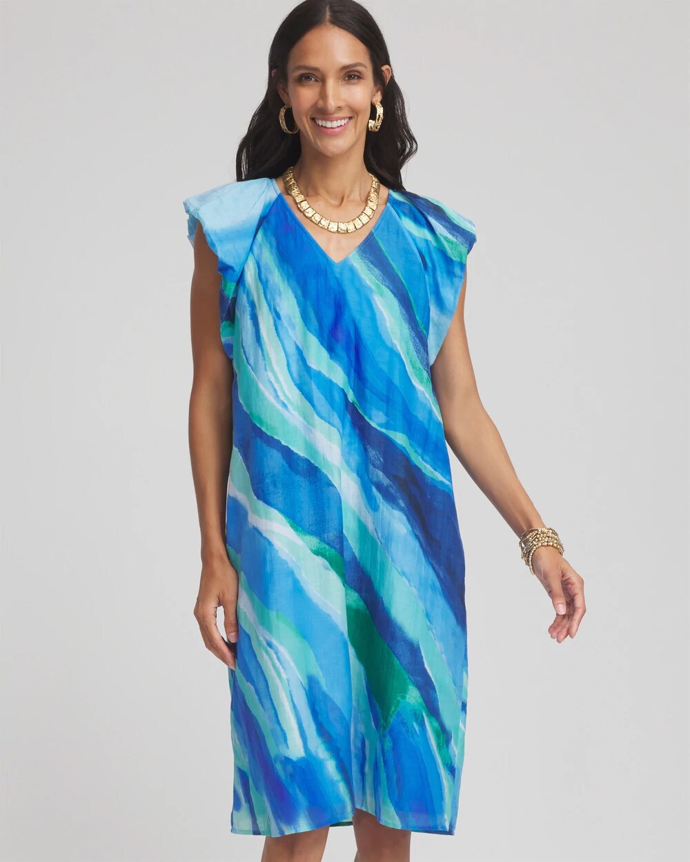 Cotton-Silk Voile Popover Dress - Chico's