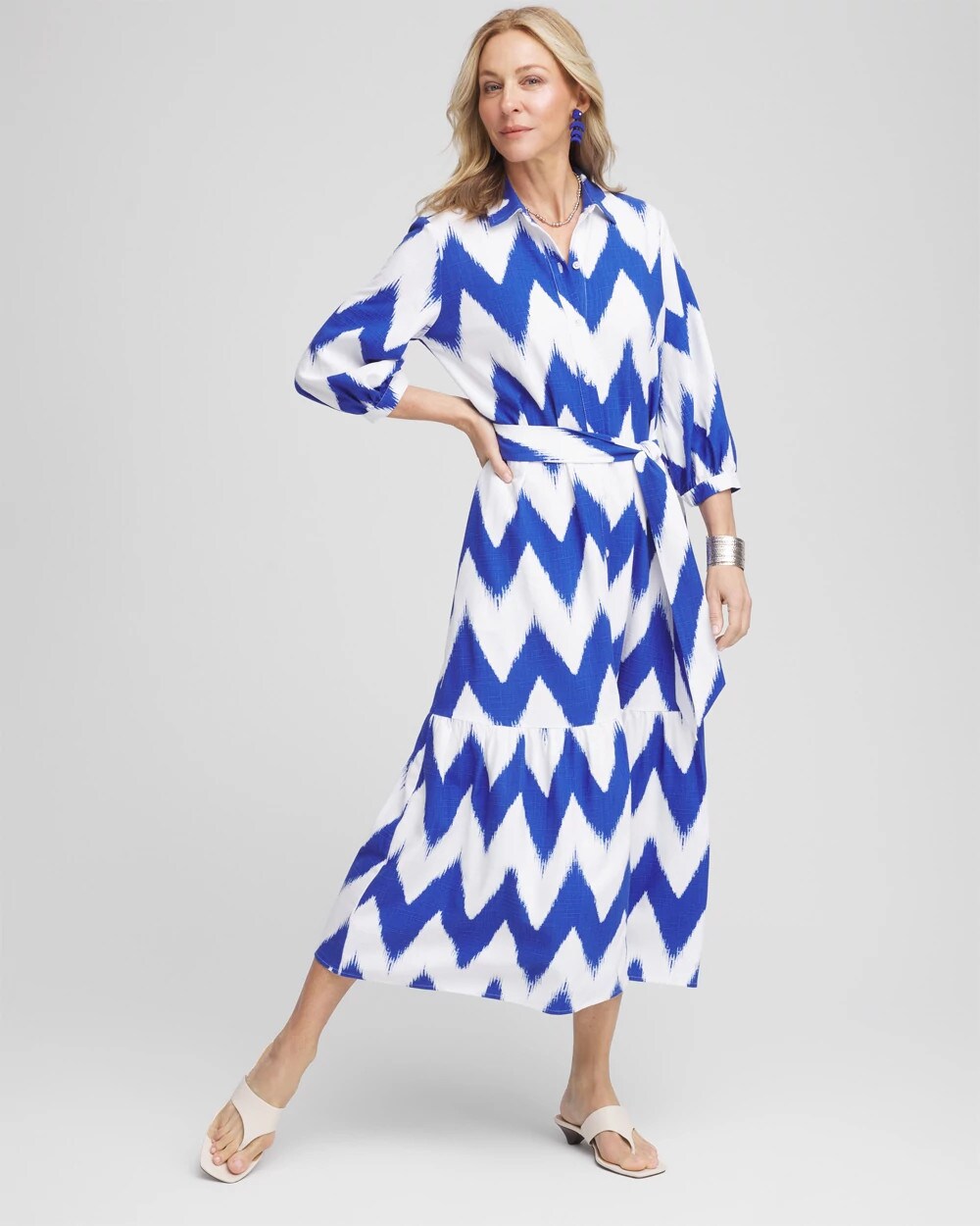 Chevron Striped Shirtdress - Chico's