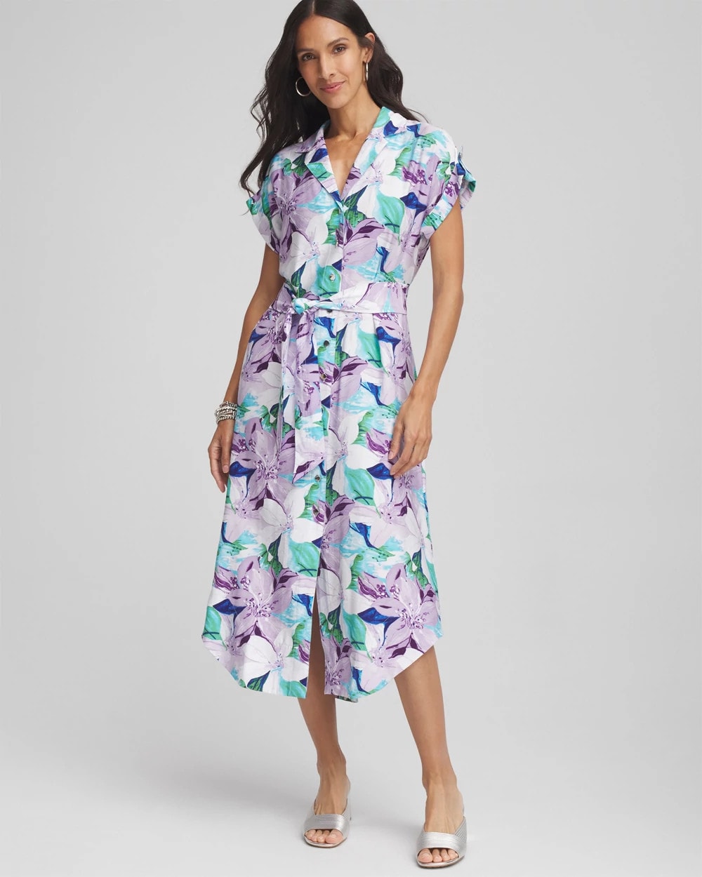 Hammered Rayon Midi Shirtdress - Chico's