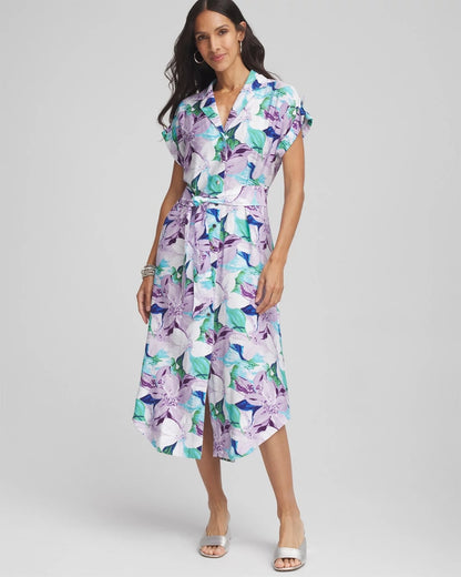 Hammered Rayon Midi Shirtdress - Chico's