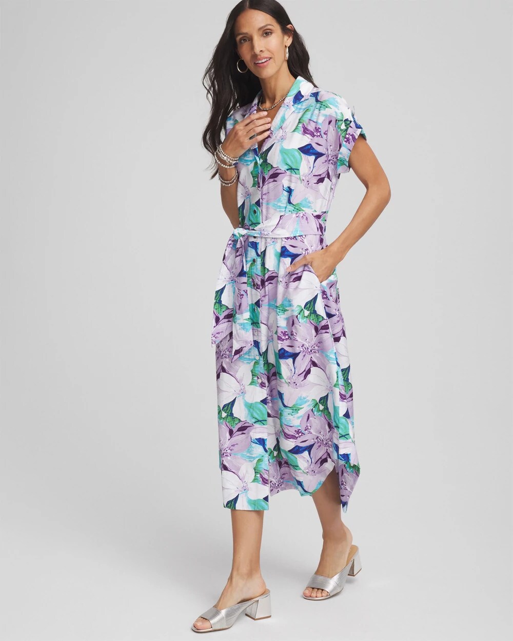 Hammered Rayon Midi Shirtdress - Chico's