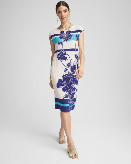 Travelers™ Wildflower Cap-Sleeved Column Dress - Chico's