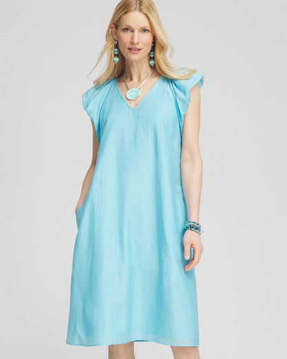 Cotton-Silk Voile Popover Dress - Chico's