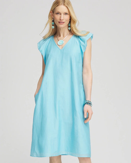 Cotton-Silk Voile Popover Dress - Chico's