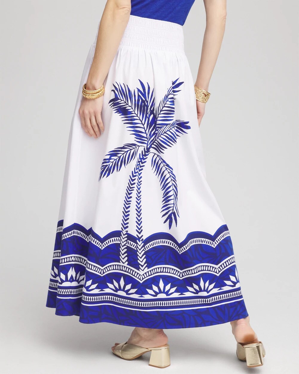 Tropical Smocked Waist Pull-On Skirt - Chico's
