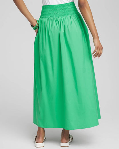 Poplin Smocked Waist Skirt - Chico's