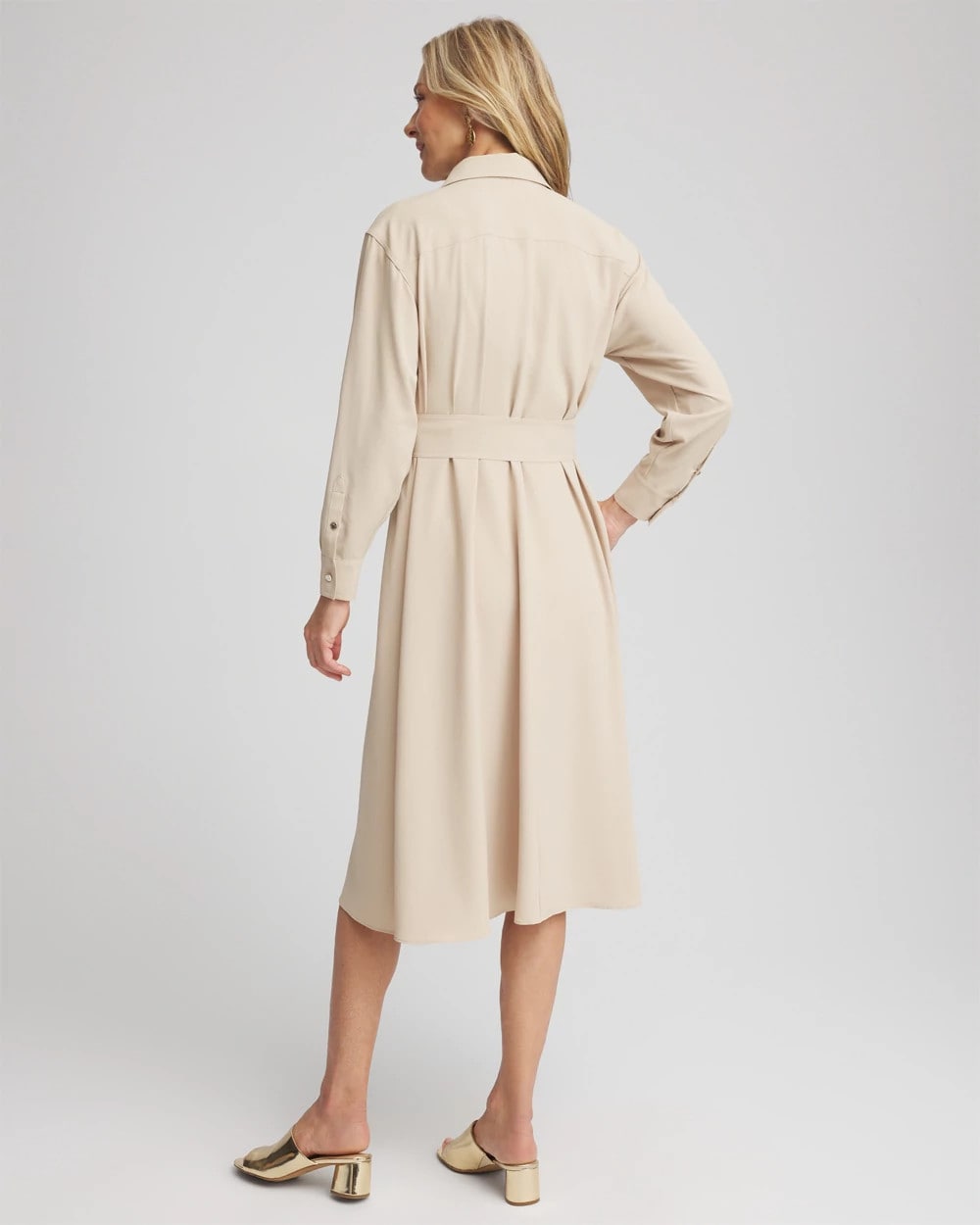 Twill Belted Midi Shirtdress - Chico's