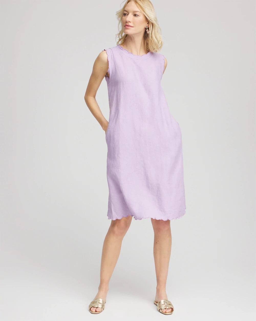 Sleeveless Scalloped Trim Dress - Chico's
