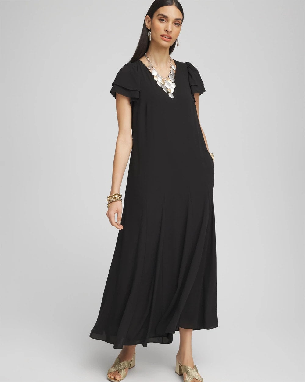 Crepe V-Neck Maxi Dress - Chico's