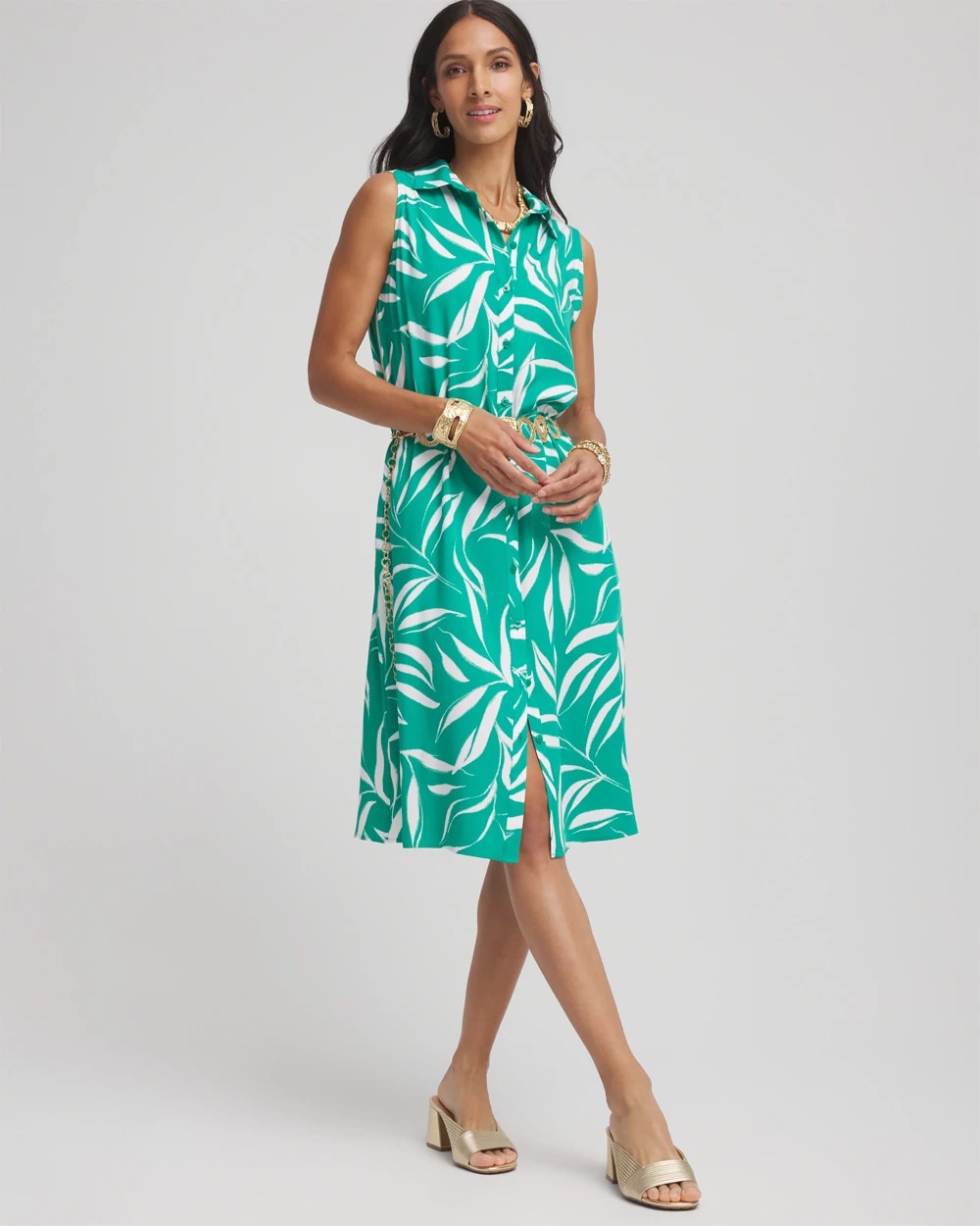 Rayon Silk Sleeveless Shirtdress - Chico's