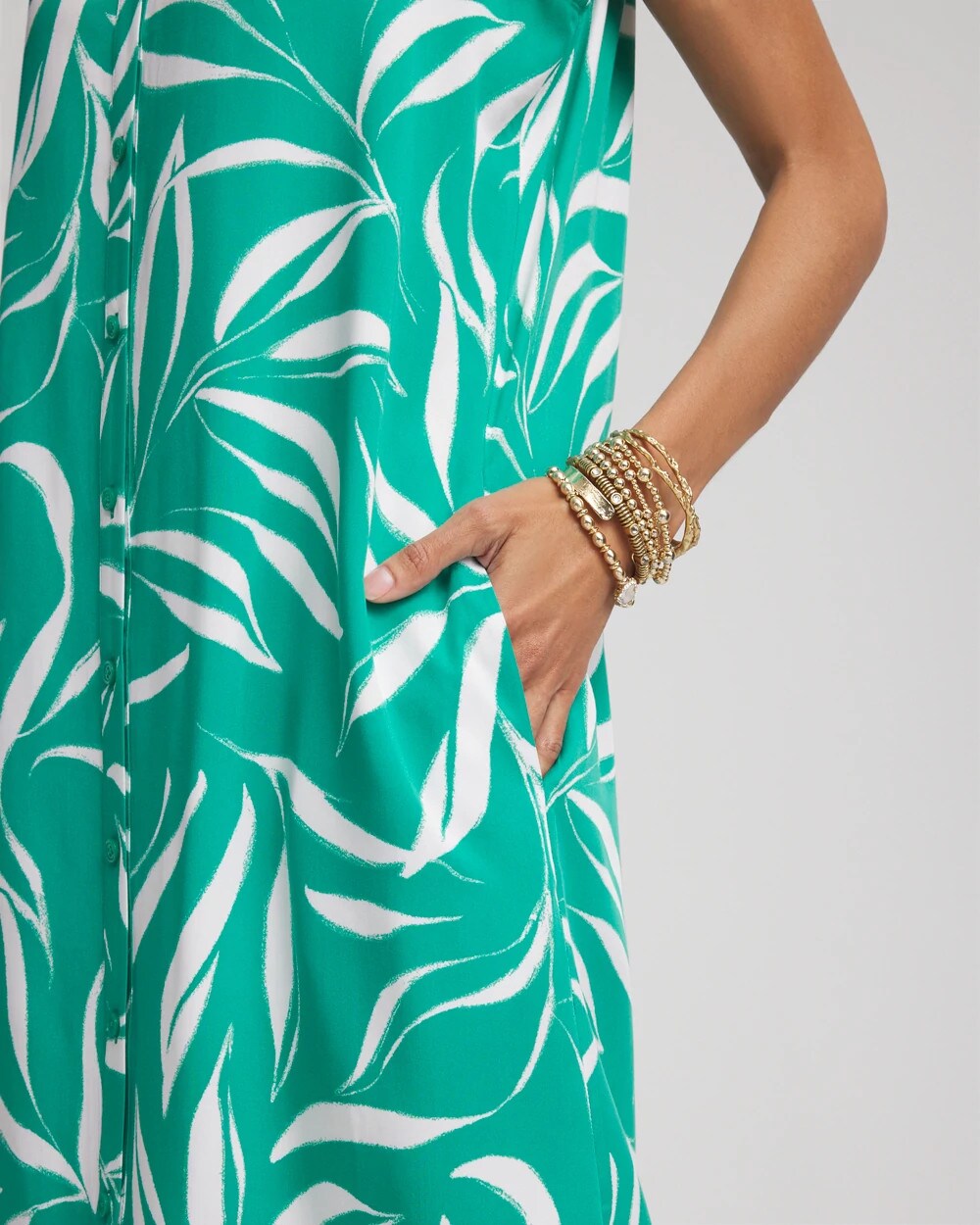 Rayon Silk Sleeveless Shirtdress - Chico's
